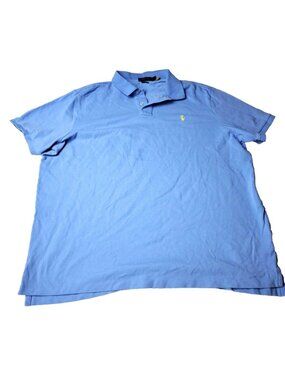 Polo Ralph Lauren Shirt Mens XXL 2XL Blue Short Sleeve Classic Rugby Y2K